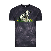 Cloud Black holstein cow sitting Vintage Tee - LillyAllenDesigns