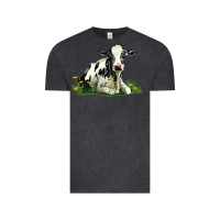 Vintage Black holstein cow sitting Vintage Tee - LillyAllenDesigns
