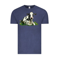 Vintage Denim holstein cow sitting Vintage Tee - LillyAllenDesigns