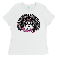 White racing checkered rainbow Ladies Tee - JahusDesignShop