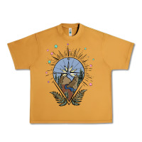 Peanut Butter compass with mountain Urban Heavy Tee - MaliasSmallBusiness