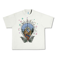 Pistachio compass with mountain Urban Heavy Tee - MaliasSmallBusiness