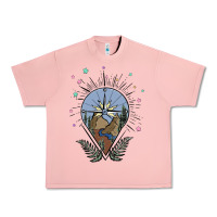 Salmon compass with mountain Urban Heavy Tee - MaliasSmallBusiness