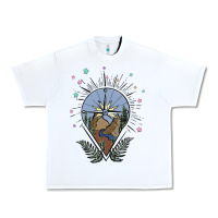 White compass with mountain Urban Heavy Tee - MaliasSmallBusiness