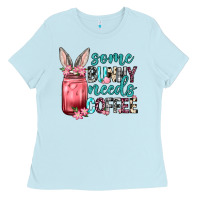 Some Bunny Needs Coffee Ladies Tee | Teevron