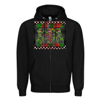 Black dead inside but it's Christmas dancing skeletons Zipper Hoodie - BarkalooDesign
