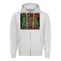 Dove Grey dead inside but it's Christmas dancing skeletons Zipper Hoodie - BarkalooDesign