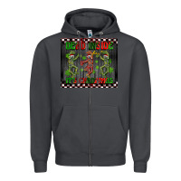 Smoke dead inside but it's Christmas dancing skeletons Zipper Hoodie - BarkalooDesign