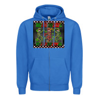 True Royal dead inside but it's Christmas dancing skeletons Zipper Hoodie - BarkalooDesign