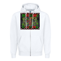 White dead inside but it's Christmas dancing skeletons Zipper Hoodie - BarkalooDesign
