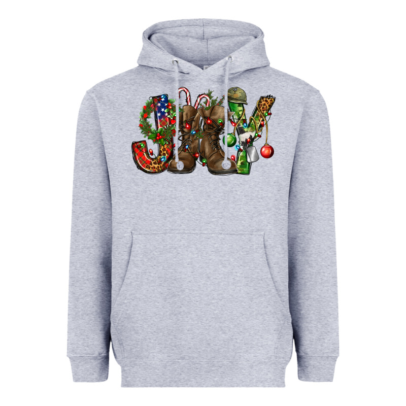 Army Christmas Joy Heavyweight Hoodie by NancyCooperArtShop | Teevron