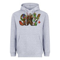 Heather Grey Army Christmas Joy Heavyweight Hoodie - NancyCooperArtShop