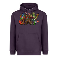 Plum Army Christmas Joy Heavyweight Hoodie - NancyCooperArtShop
