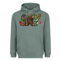 Sage Army Christmas Joy Heavyweight Hoodie - NancyCooperArtShop