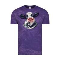 Cloud Purple holstein calf face Vintage Tee - LillyAllenDesigns