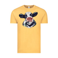 Vintage Mustard holstein calf face Vintage Tee - LillyAllenDesigns