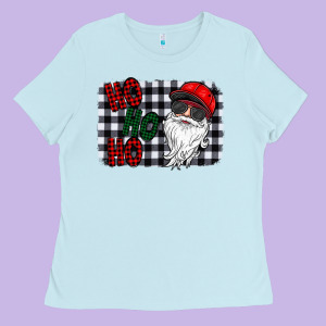 Ho Ho Ho Ladies Tee Designed By Cowhidedigitalart