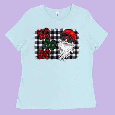 Ho Ho Ho Ladies Tee Designed By Cowhidedigitalart