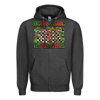 Charcoal Heather dead inside but it's christmas dancing skeletons Zipper Hoodie - BarkalooDesign