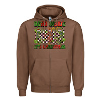 Chestnut dead inside but it's christmas dancing skeletons Zipper Hoodie - BarkalooDesign
