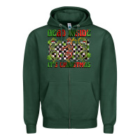 Sports Green dead inside but it's christmas dancing skeletons Zipper Hoodie - BarkalooDesign