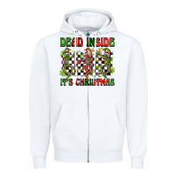 White dead inside but it's christmas dancing skeletons Zipper Hoodie - BarkalooDesign