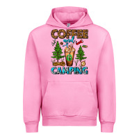 Fuchsia Pink Coffee And Camping Frappe Urban Hoodie - FaDigitalArtStudio