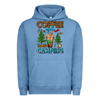 Pigment Pebble Blue Coffee And Camping Frappe Urban Hoodie - FaDigitalArtStudio