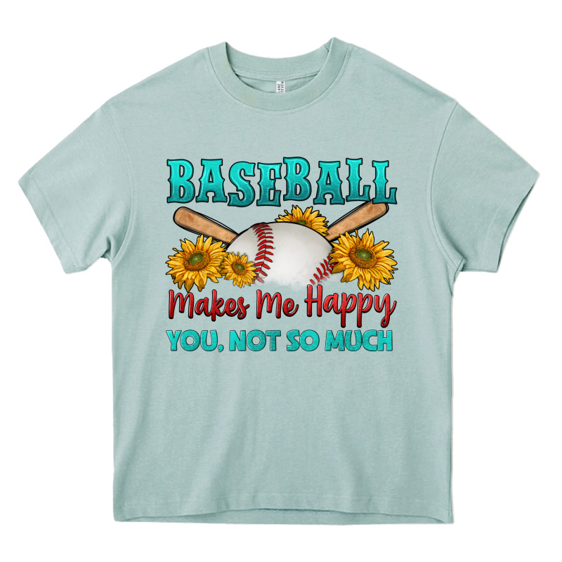 Baseball Makes Me Happy You, Not So Much Heavy Core Tee by HRA Design Shop | Teevron