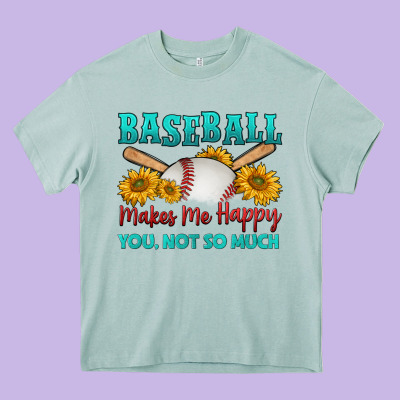 Baseball Makes Me Happy You, Not So Much Heavy Core Tee Designed By Hra Design Shop