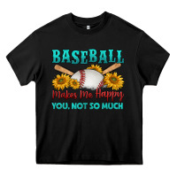 Black baseball makes me happy you, not so much Heavy Core Tee - HRA Design Shop