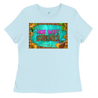 Baby Blue hot wife summer skinny metal can holder Ladies Tee - HRA Design Shop