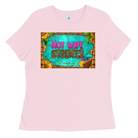 Bubblegum Pink hot wife summer skinny metal can holder Ladies Tee - HRA Design Shop