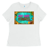 White hot wife summer skinny metal can holder Ladies Tee - HRA Design Shop