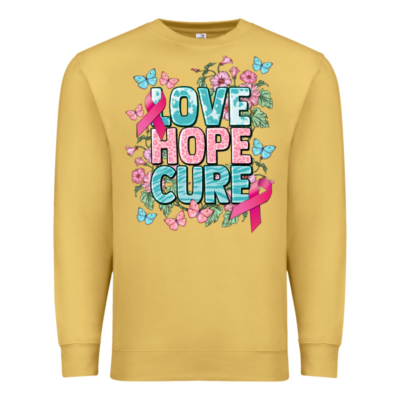 Love Hope Cure Cancer Awareness Premium Sweatshirt by HowdyJamesFarm | Teevron
