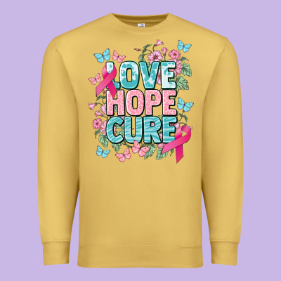 Love Hope Cure Cancer Awareness Premium Sweatshirt Designed By Howdyjamesfarm