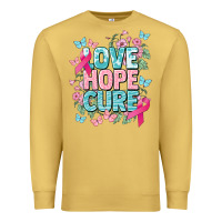 Antique Gold Love hope cure cancer Awareness Premium Sweatshirt - HowdyJamesFarm