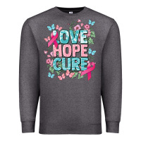 Charcoal Heather Love hope cure cancer Awareness Premium Sweatshirt - HowdyJamesFarm