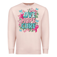Pale Pink Love hope cure cancer Awareness Premium Sweatshirt - HowdyJamesFarm