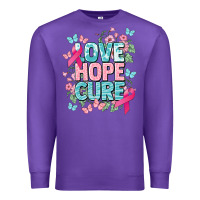 Purple Love hope cure cancer Awareness Premium Sweatshirt - HowdyJamesFarm