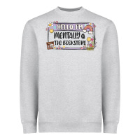 Heather Grey hello im mentally at the bookstore Heavyweight Sweatshirt - MaliasSmallBusiness