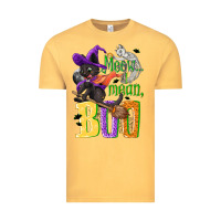 Vintage Mustard Meow i mean, boo Halloween Vintage Tee - NancyCooperArtShop