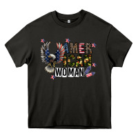 Asphalt american woman Heavy Core Tee - CowhideDigitalArt