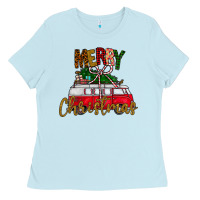 Baby Blue merry christmas Ladies Tee - CowhideDigitalArt