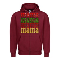 Burgundy Christmas mama Zipper Hoodie - BarkalooDesign