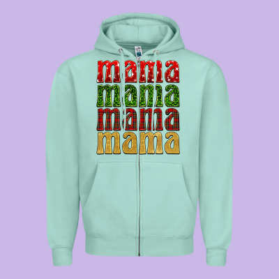 Christmas Mama Zipper Hoodie Designed By Barkaloodesign