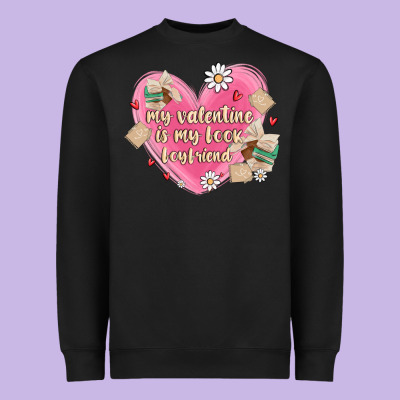 My Valentine Is My Look Boyfriend Heavyweight Sweatshirt Designed By Maliassmallbusiness