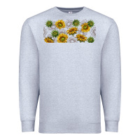 Heather Grey summer with sunflowers Premium Sweatshirt - TumblerDesignByShophia
