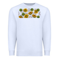 White summer with sunflowers Premium Sweatshirt - TumblerDesignByShophia