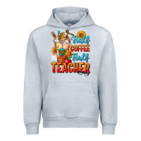 Heather Grey Half Coffee Half Teacher Urban Hoodie - FaDigitalArtStudio